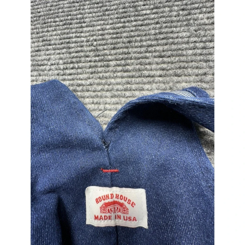 Round House Overalls Teens 14 Blue Denim Adjustable Straps Made‎ USA Workwear